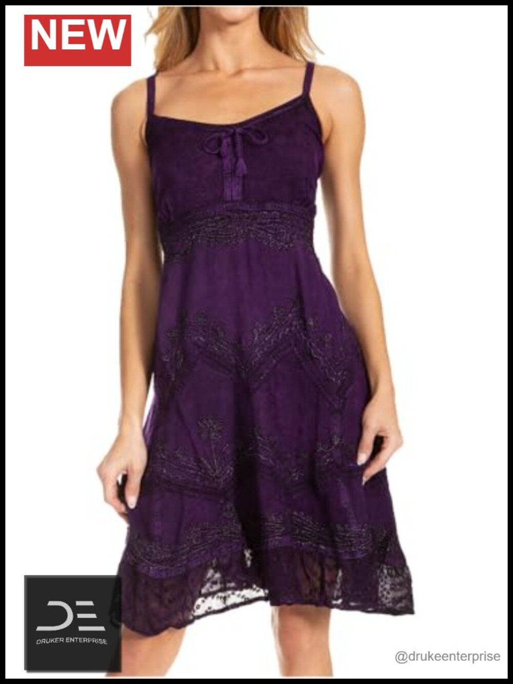 Sakkas Stonewashed Rayon Adjustable Spaghetti Strap Midi Dress